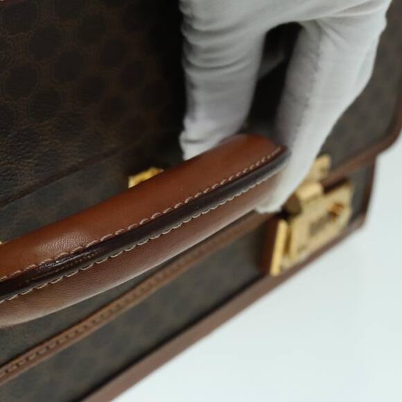 CELINE Macadam Canvas Trunk Pvc Leather Gold Brown - Picture 14 of 16